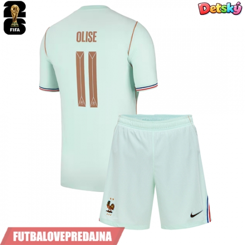 Lacne Dětský Futbalové dres Francúzsko Michael Olise #11 MS 2026 Krátky Rukáv - Preč (+ trenírky)